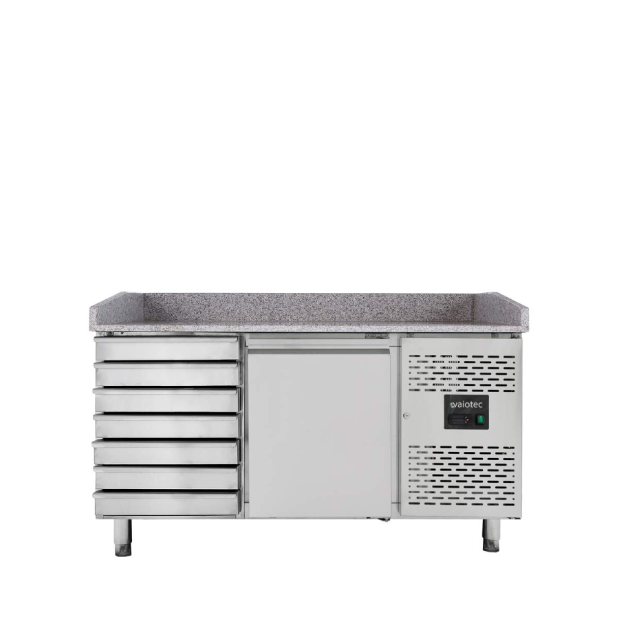 Pizzakoelwerkbank Easyline 800, 1-deurs, 7 laden, grijs - Gastrohot