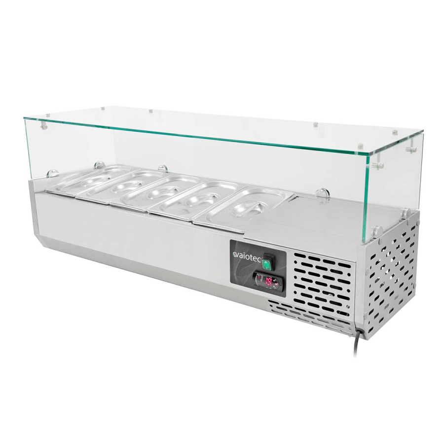 EASYLINE koelopzetstuk 330 met glazen deksel 5xGN1/4 - 1200