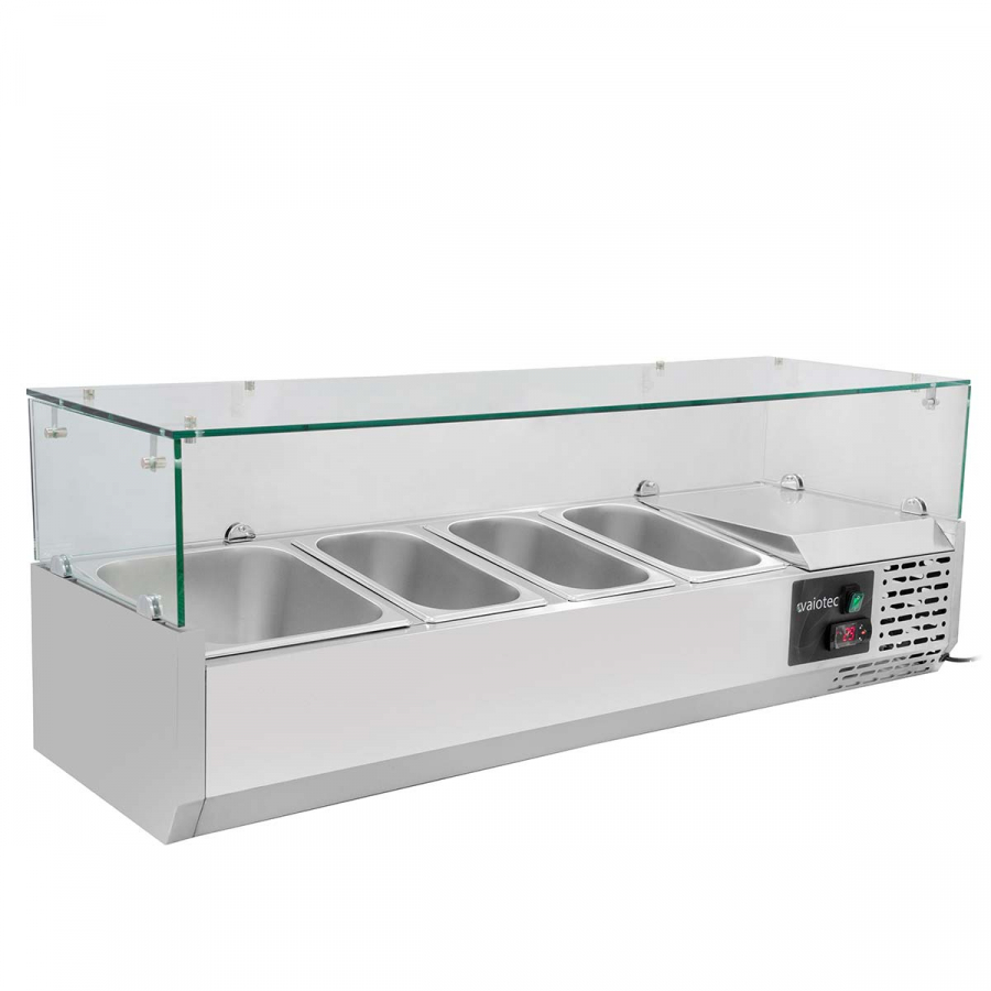 EASYLINE Kühlaufsatz 380 mit Glasabdeckung 3xGN1/3 + 1xGN1/2 - 1200