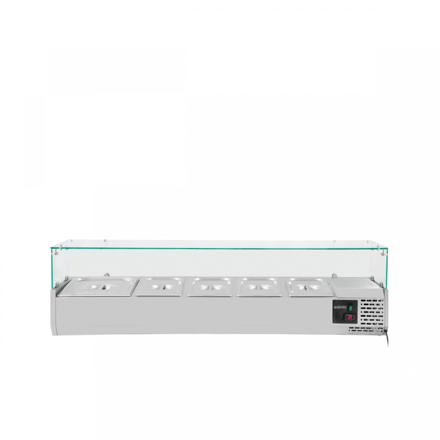 Kühlaufsatz 380 mit Glasabdeckung 4xGN1/3 1xGN1/2 - Easyline - 1400 - Gastrohot