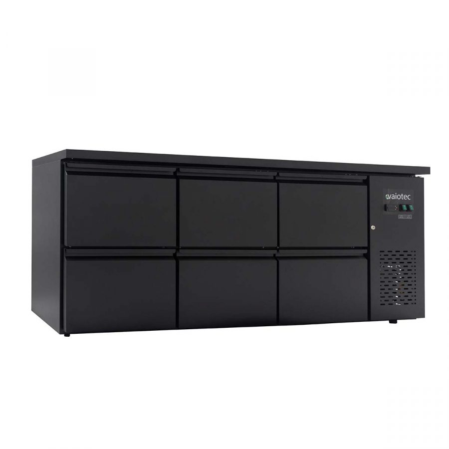 EASYLINE Barkühltisch schwarz / 6 Schubladen - 425 l