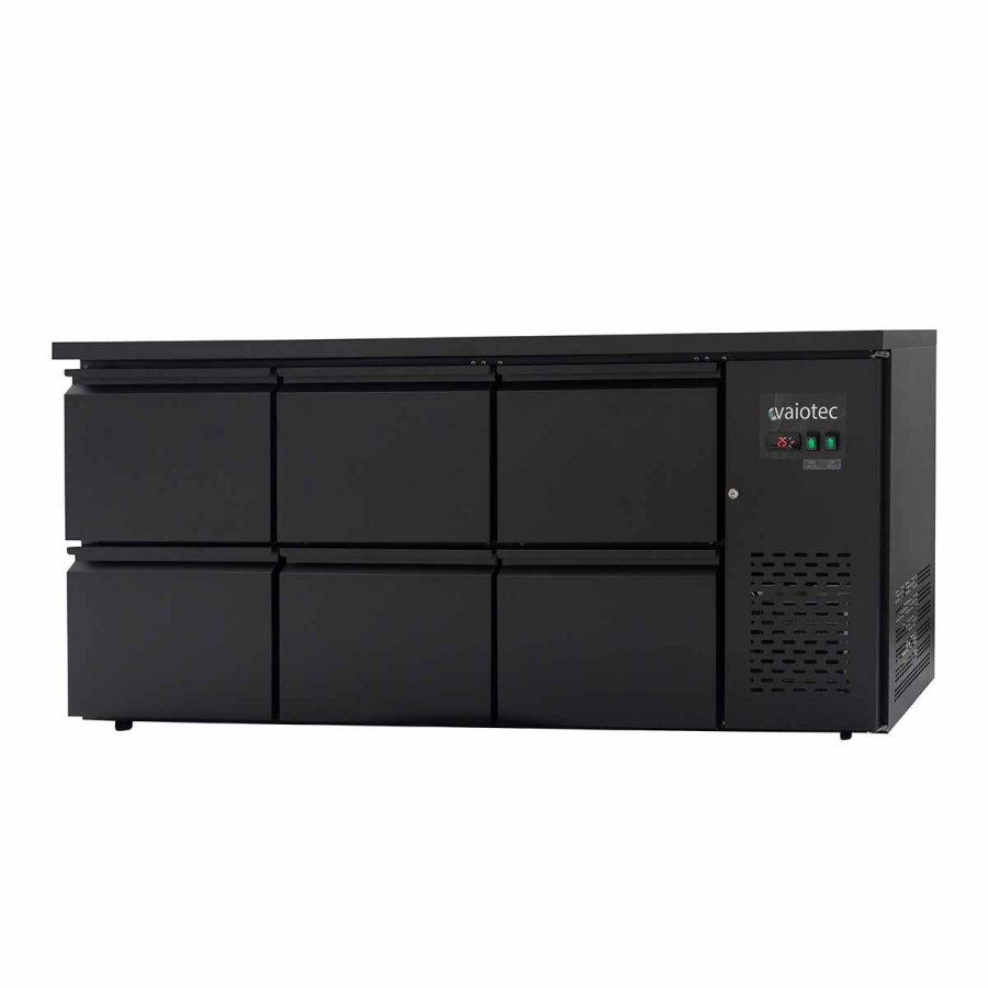 EASYLINE Barkühltisch schwarz / 6 Schubladen - 425 l