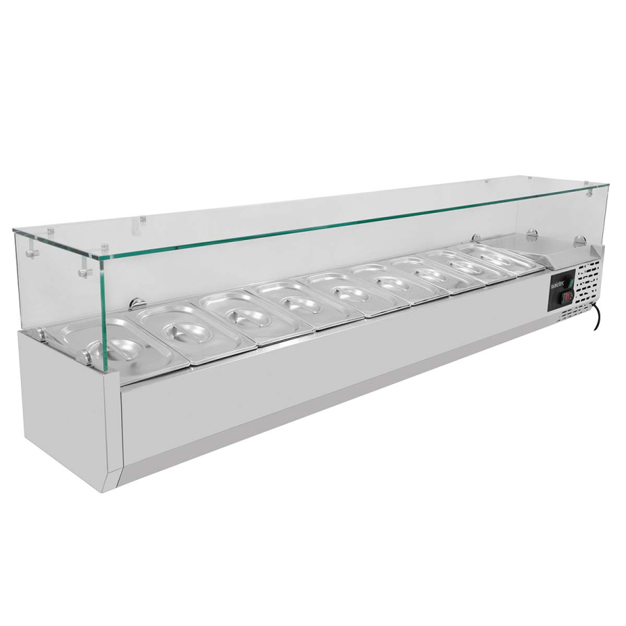 EASYLINE Kühlaufsatz 330 mit Glasabdeckung 9xGN1/4 - 1800