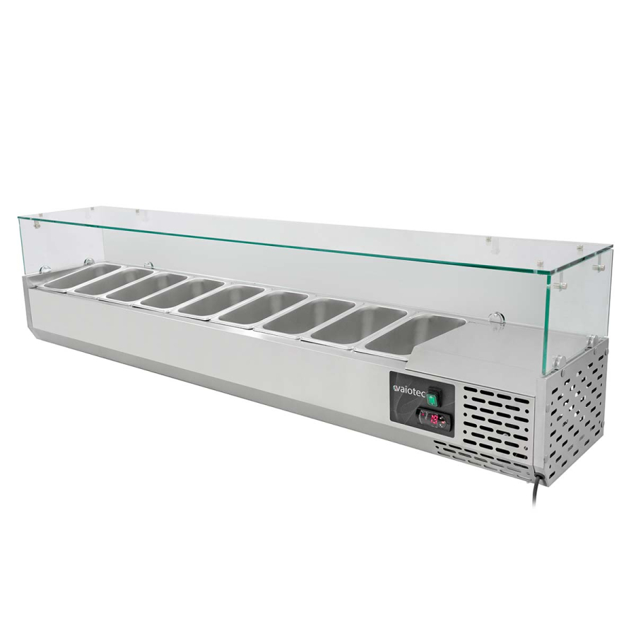 EASYLINE Kühlaufsatz 330 mit Glasabdeckung 9xGN1/4 - 1800