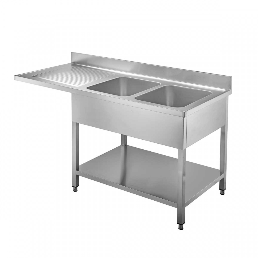 Spülcenter 600 2 Becken rechts B 1600 - Professionelles Spülcenter für die Gastronomie