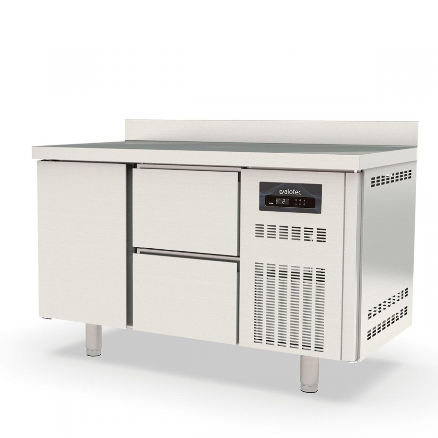 Kühltisch 700 2-fach GN1/1 mit 2 Schubladen und 1 Tür - Aufkantung - Gastrohot