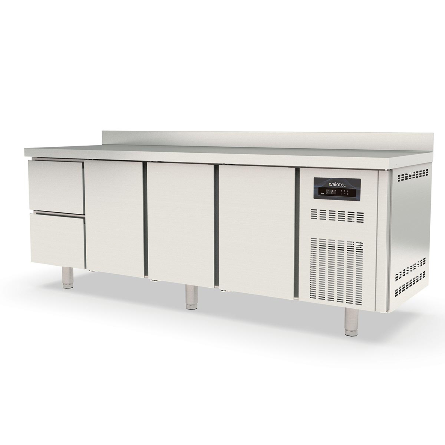 Koelwerkbank 700 4-voudig GN1/1 met 2 laden 3 deuren opstand - Gastrohot