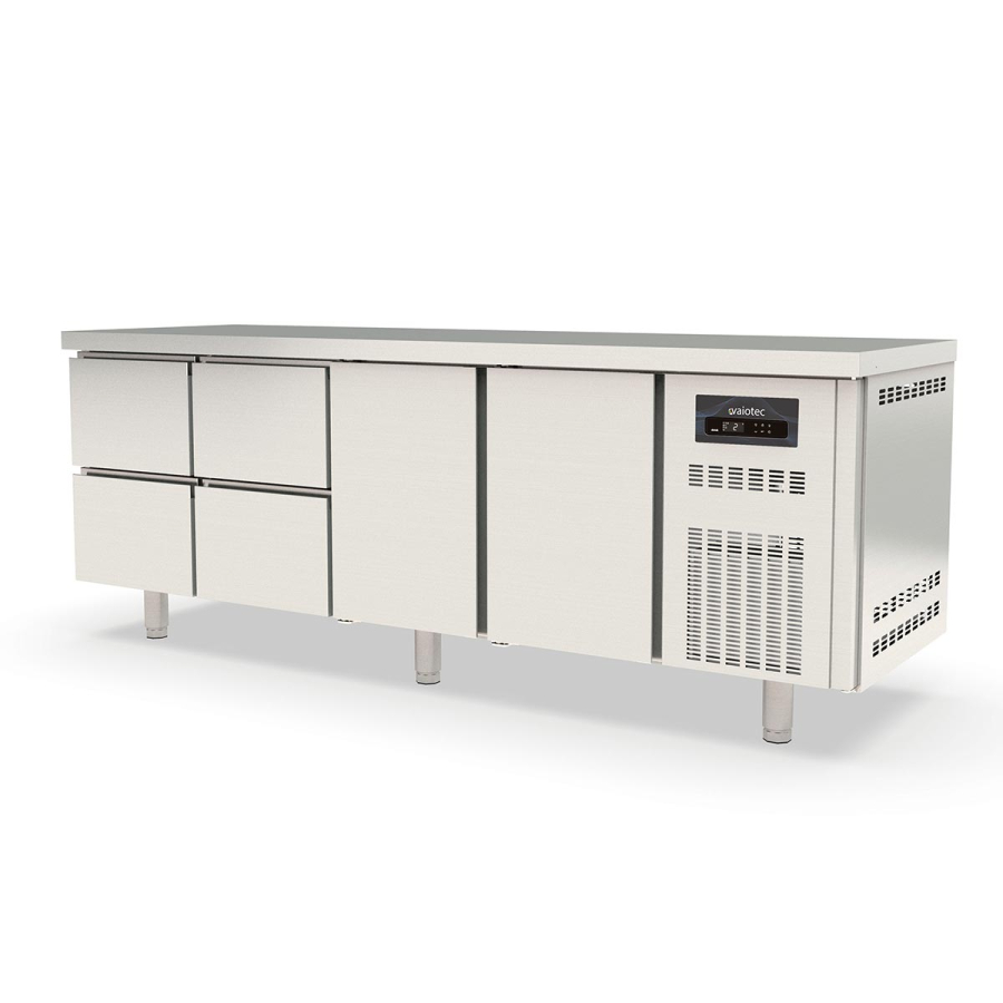 Koelwerkbank 700 4-voudig GN1/1 met 4 laden en 2 deuren - Gastrohot