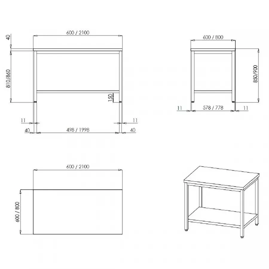 TOPLINE Arbeitstisch 700 / Grundboden B:1400 TOPLINE Arbeitstisch 700 / Grundboden B:1400