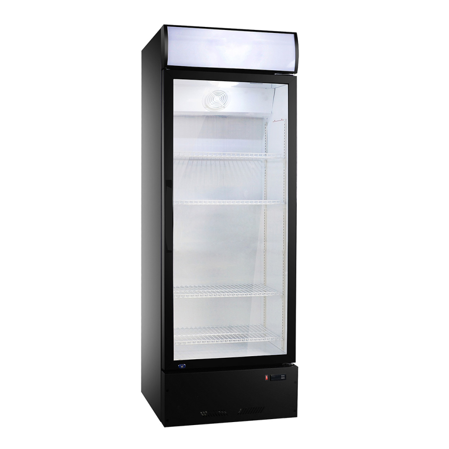 Drankkoelkast Easyline 290 Liter met verlichtingskap in Zwart - Gastrohot