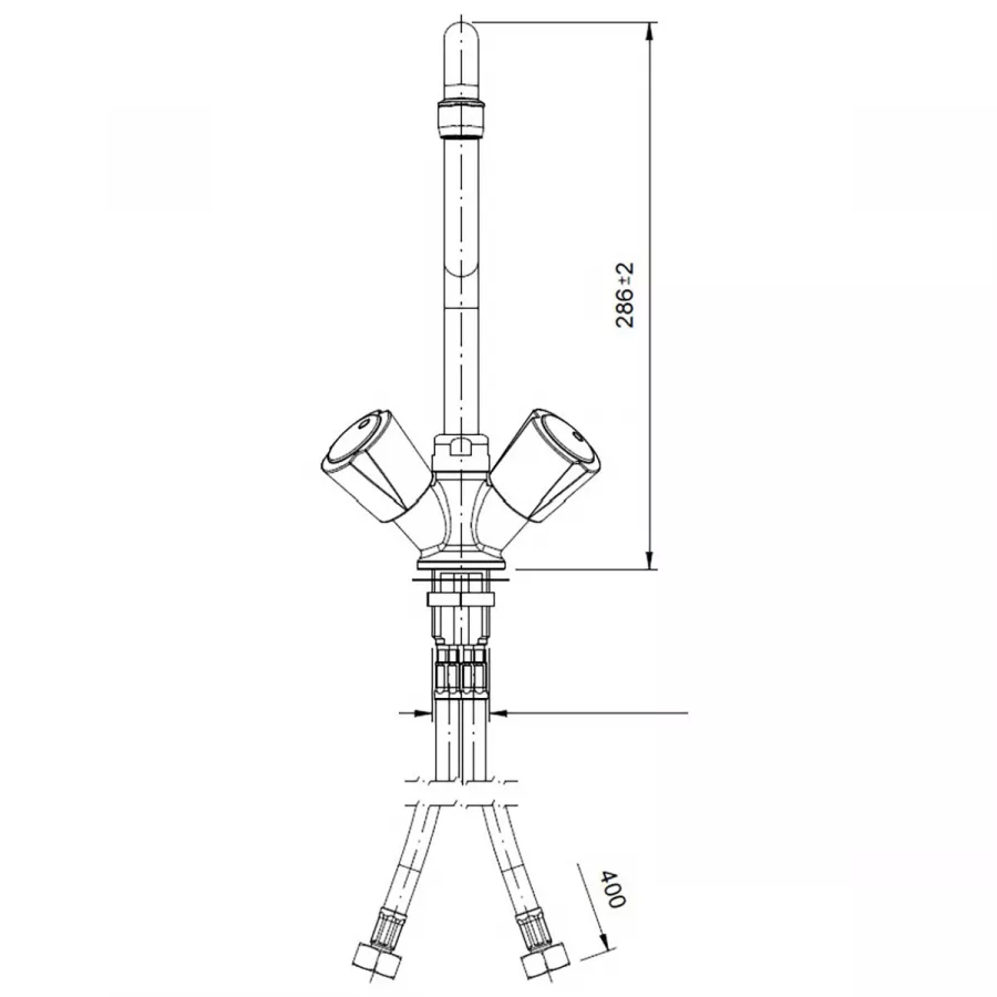 TOPLINE Mischbatterie mit Schwenkhahn & 2 Mischventilen - Einloch