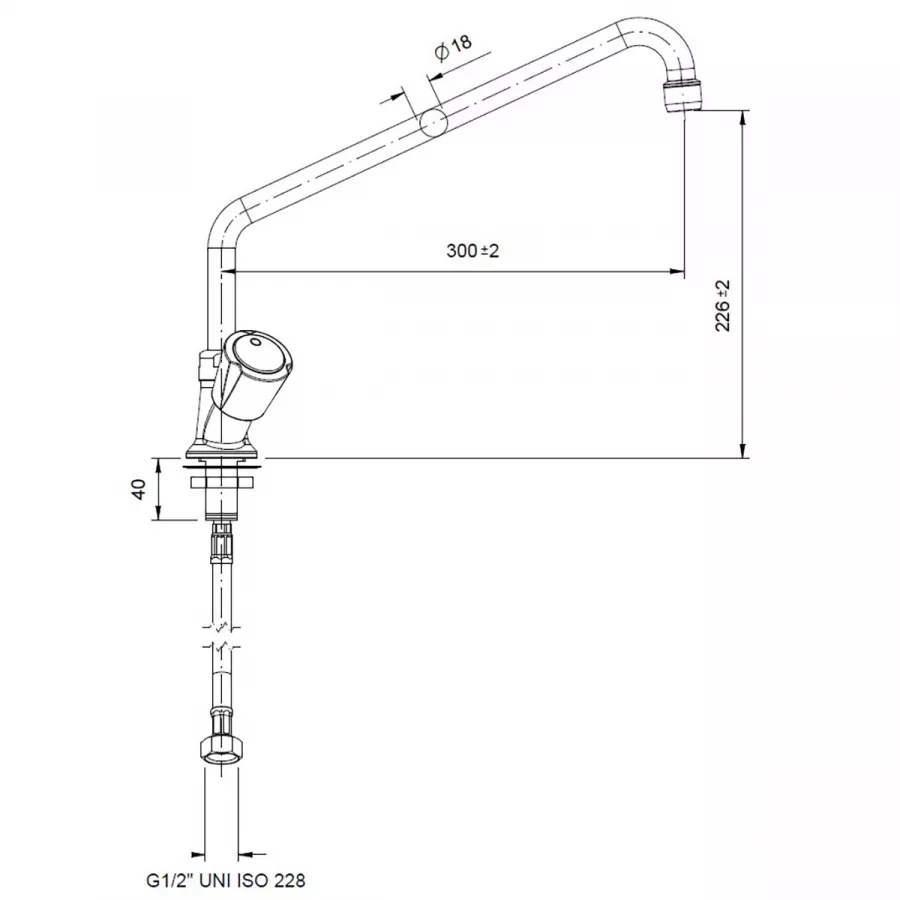 TOPLINE Mischbatterie mit Schwenkhahn & 2 Mischventilen - Einloch