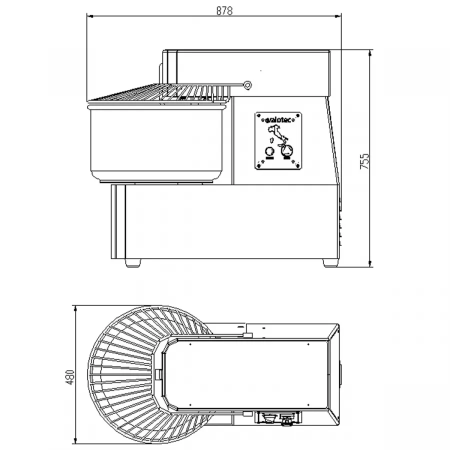 EASYLINE Teigknetmaschine fester Kessel - 40 Liter / 400 Volt