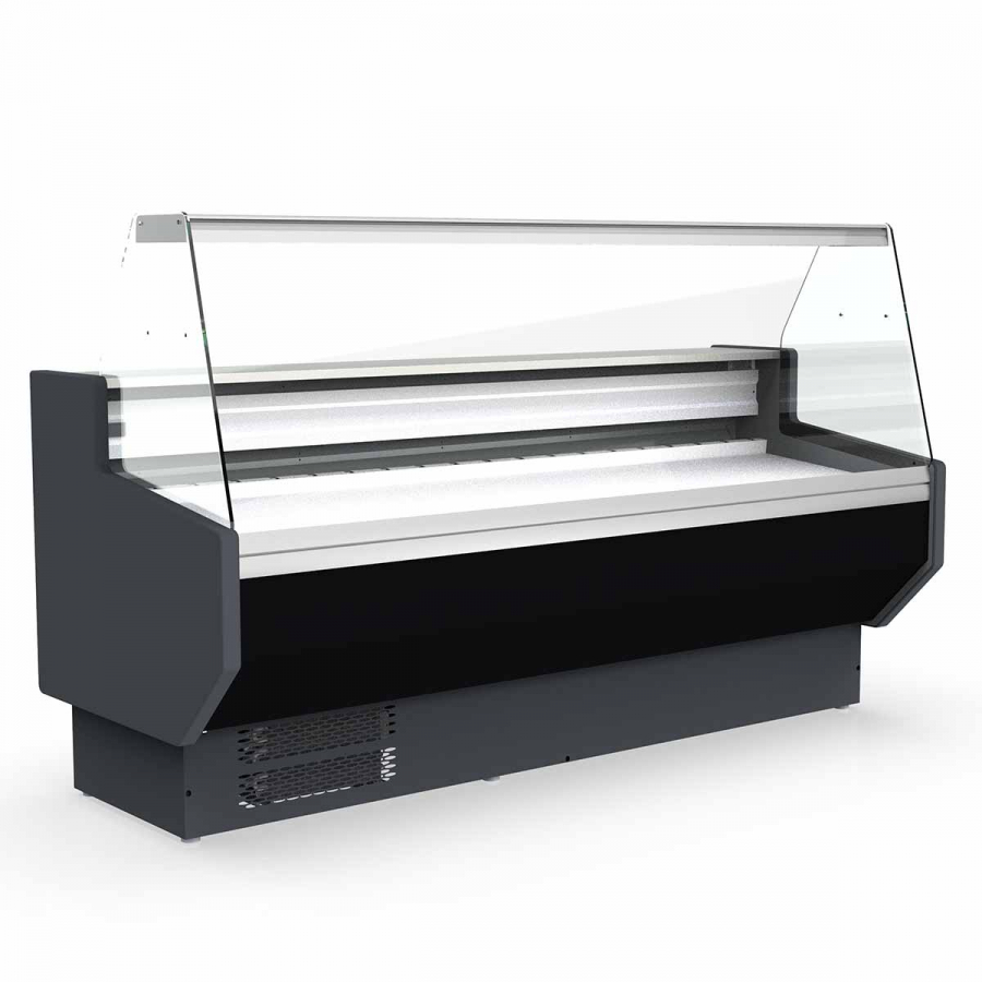 Kühltheke Topline 100 mit geradem Frontglas in Schwarz - Gastrohot