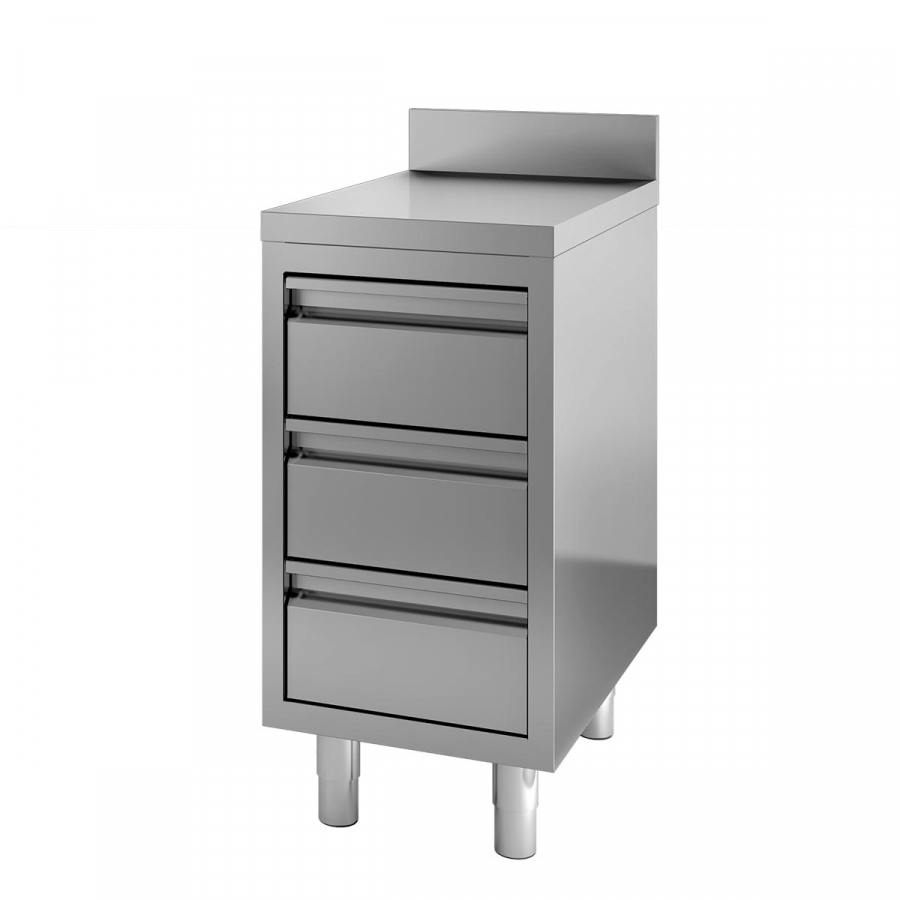 Topline Schubladenschrank 600 - 3 Schubladen Aufkantung B 600 - Gastrohot