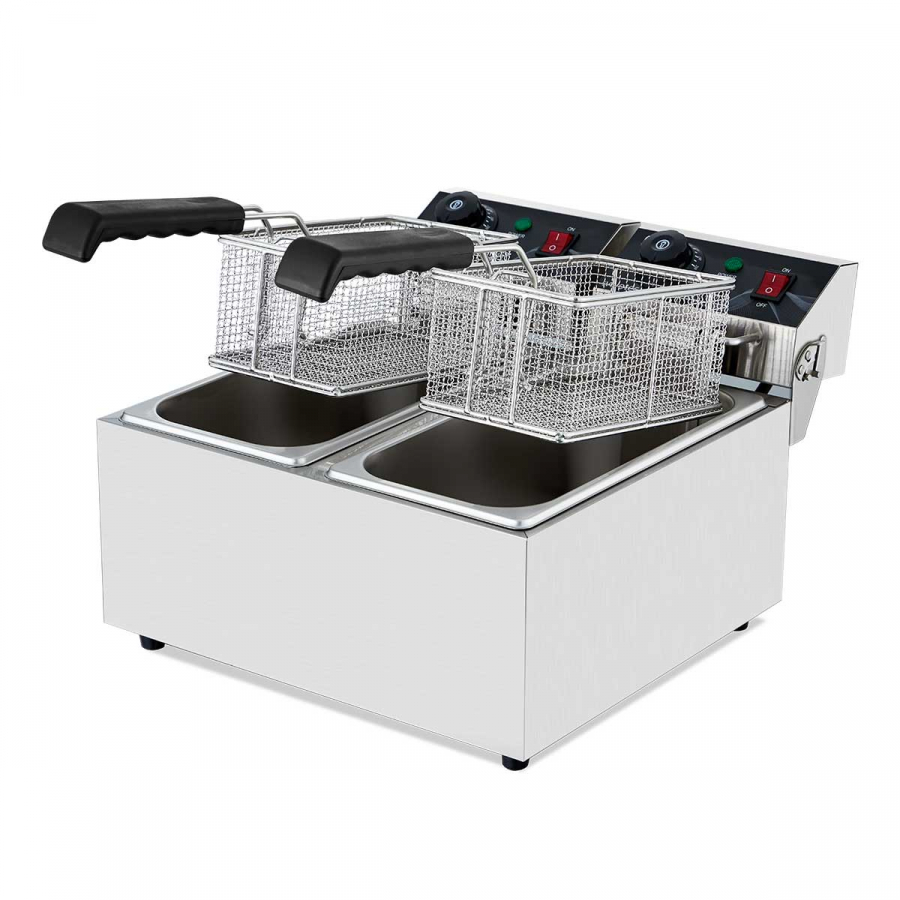 EASYLINE Elektro Fritteuse 2 Becken 6+6 Liter