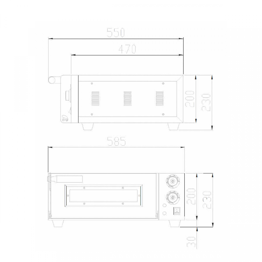 EASYLINE Elektro Pizzaofen mit 1 Backkammer