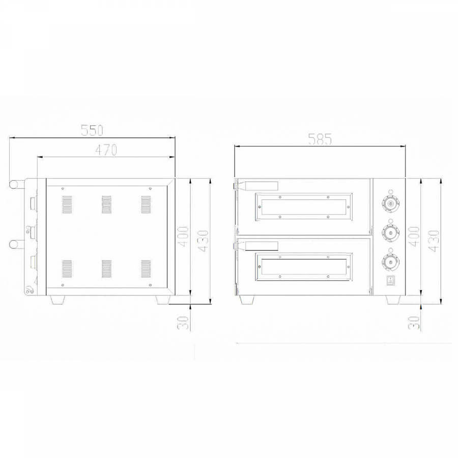 EASYLINE Elektro Pizzaofen mit 2 Backkammern