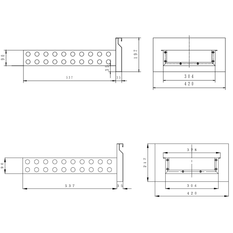 3-delige lade set voor koeltafels EASYLINE 700 Midden Rechts