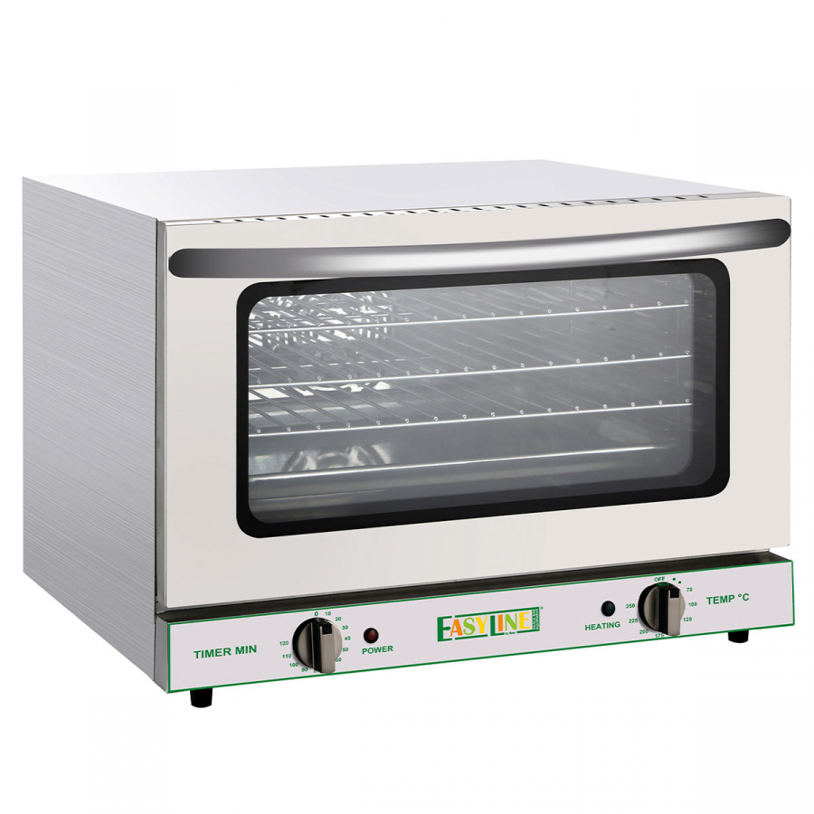 Heissluftofen mit 4 Einschüben BT 450 x 330 mm 47 Liter - Professioneller Heissluftofen für die Gastronomie