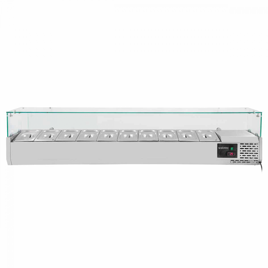 EASYLINE Pizzakühltisch 800 / 2-türig & 7 Schubladen "grau" inkl. Kühlaufsatz GN1/4