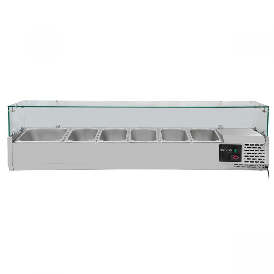 EASYLINE Pizzakühltisch 800 / 2-türig "schwarz" inkl. Kühlaufsatz GN1/3