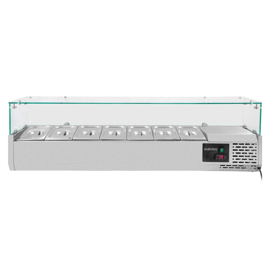 EASYLINE Pizzakühltisch 800 / 1-deurs & 7 lades "zwart" inclusief koelopzet GN1/4