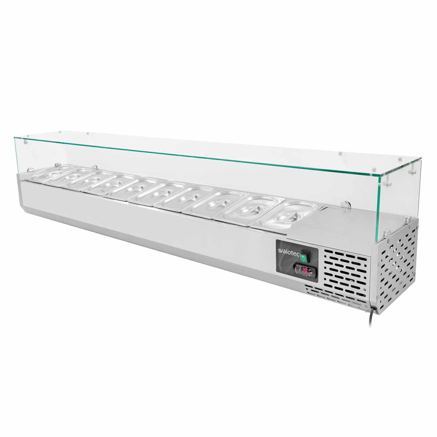 EASYLINE Pizzakühltisch 800 / 2-deurs & 7 laden "zwart" inclusief koelopzet GN1/4