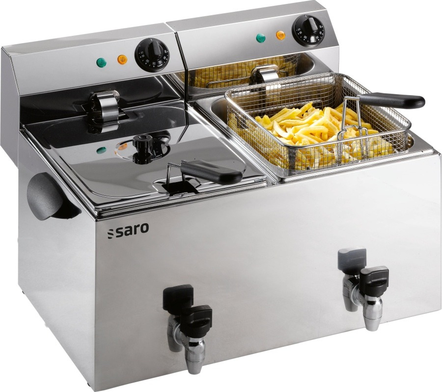 Fritteuse 2x 3.25 kW 2x 8 Liter | Becken mit Kältezone