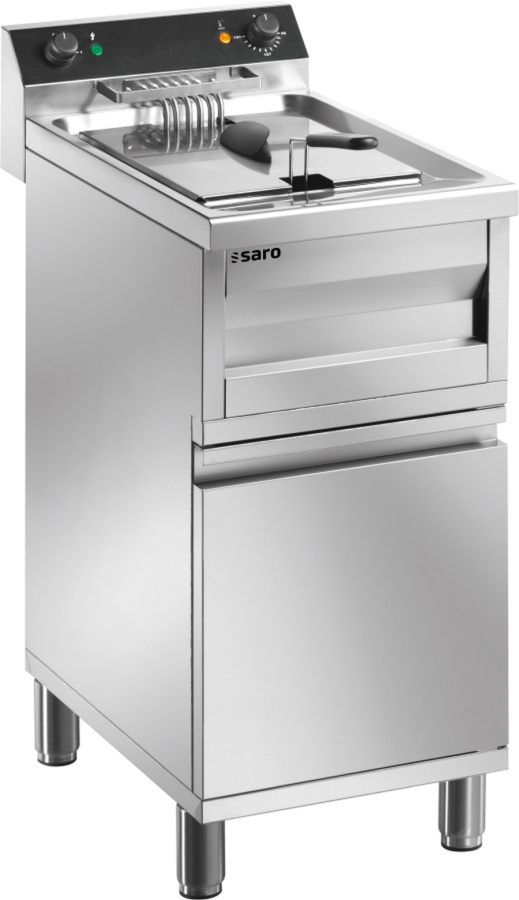 Frituurpan 9 kW 12 L | Afgeronde bak met koelzone