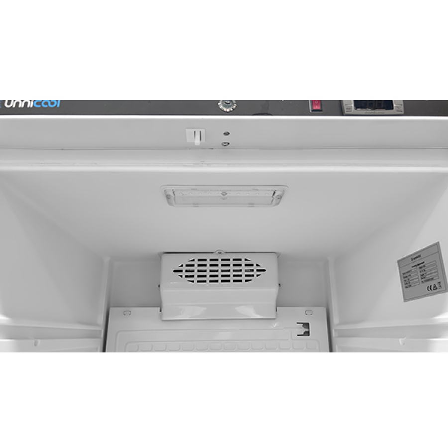 Kühlschrank 630L Glastür ventiliert weiß +2°C bis +8°C abschließbar