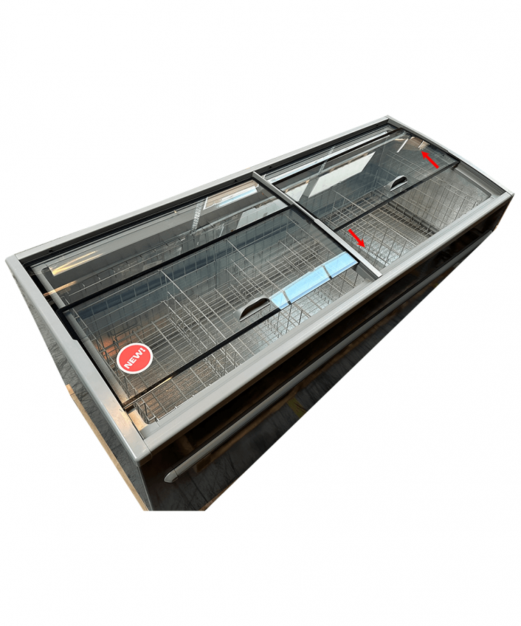Supermarkt Tiefkühltruhe Grau – 630 L, automatische Abtauung, LED Supermarkt Tiefkühltruhe Grau – 630 L, automatische Abtauung, LED