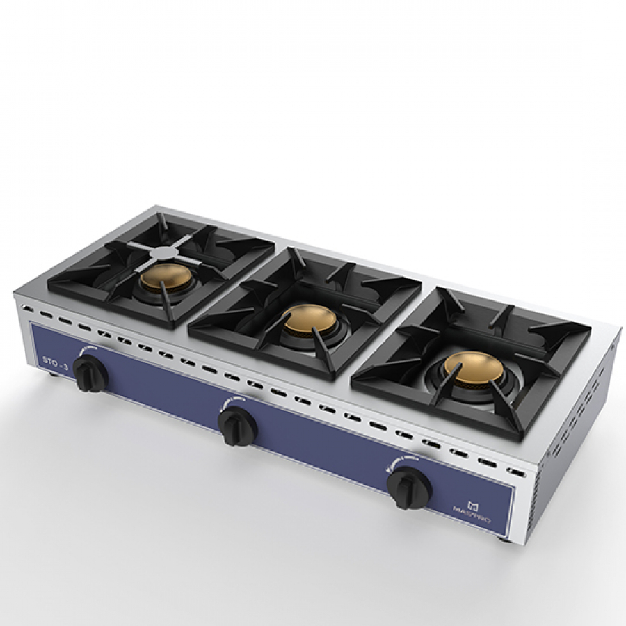Gaskochfeld 3 Brenner je 7 kW LPG - Professionelles Gaskochfeld für die Gastronomie