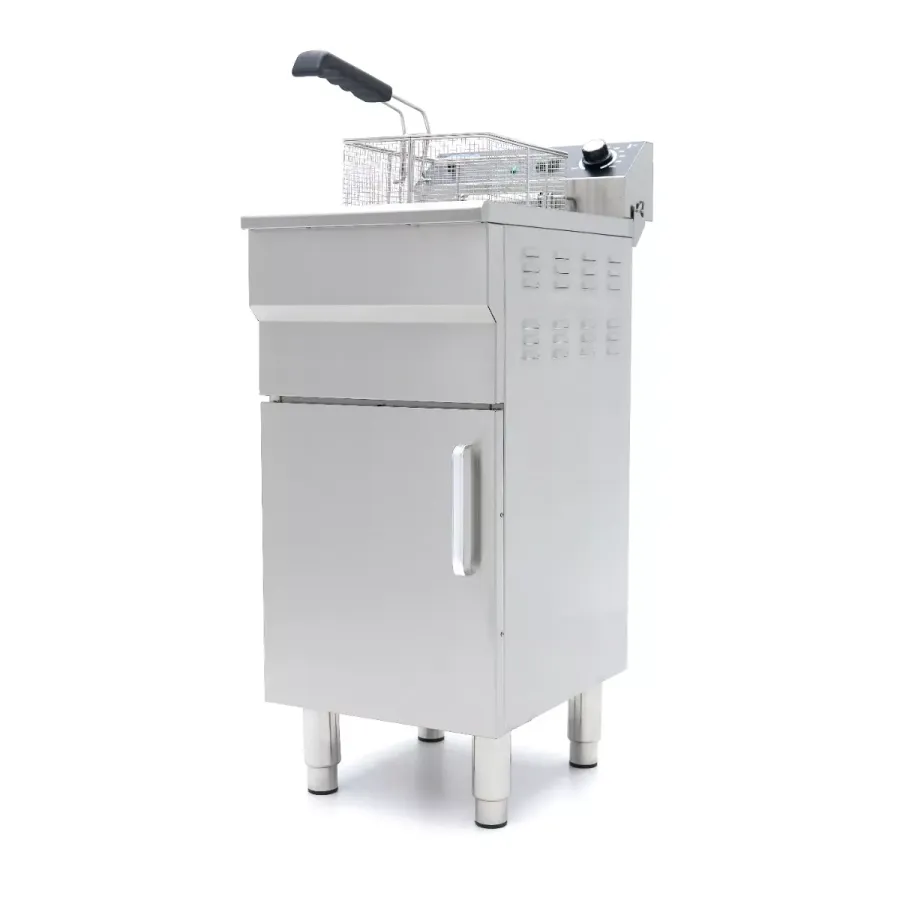 Fritteuse - 16 l - 1 Korb - mit Ablasshahn und Ständer - 230V