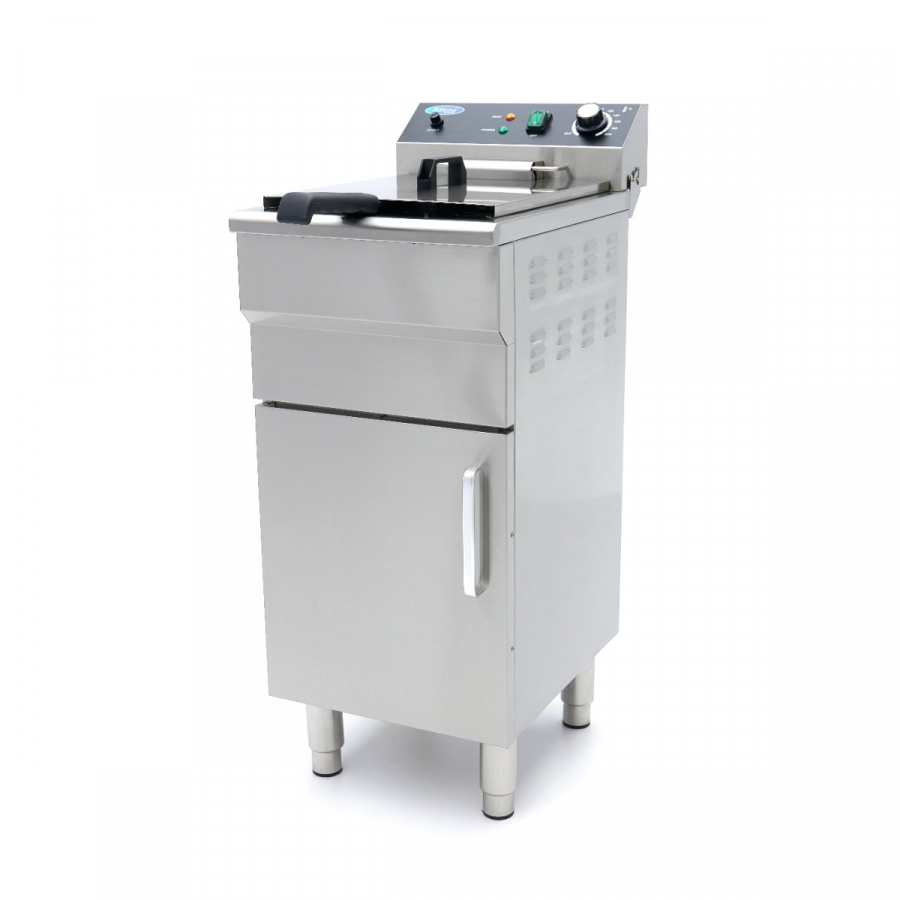 Fritteuse - 16 l - 1 Korb - mit Ablasshahn und Ständer - 230V Fritteuse - 16 l - 1 Korb - mit Ablasshahn und Ständer - 230V