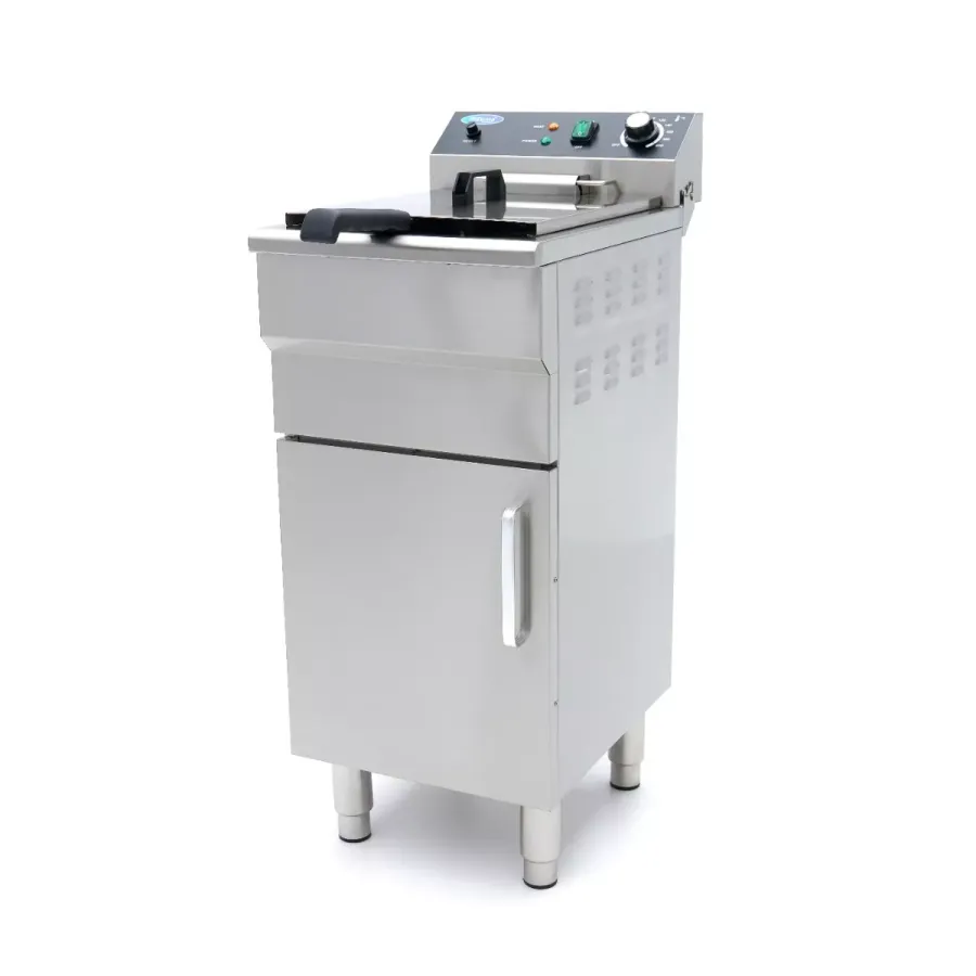 Fritteuse - 16 l - 1 Korb - mit Ablasshahn und Ständer - 230V