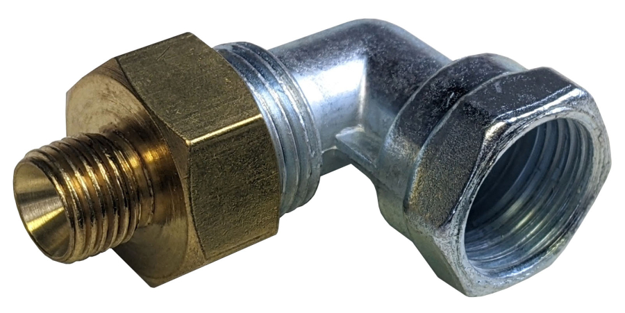 Adapter, 1/2“R x 1/4“lks + Hoek 90° 1/2“
