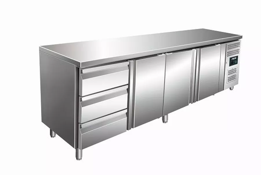 Kühltisch, 3 Türen, 3 Schubladen, 2230x700x890 Kühltisch, 3 Türen, 3 Schubladen, 2230x700x890
