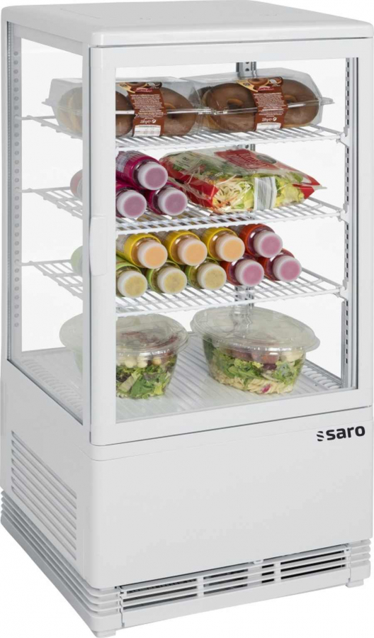 Mini-Umluftkühlvitrine 68 L weiß | B 428 x L 386 x H 810 mm