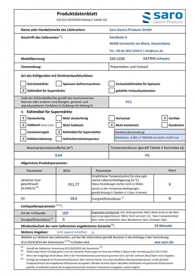 Kühlvitrine 100 Liter Schwarz | B 695 x L 462 x H 670 mm