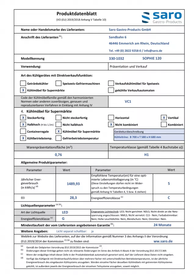 Kühlvitrine 130 Liter | B 700 x L 580 x H 680 mm