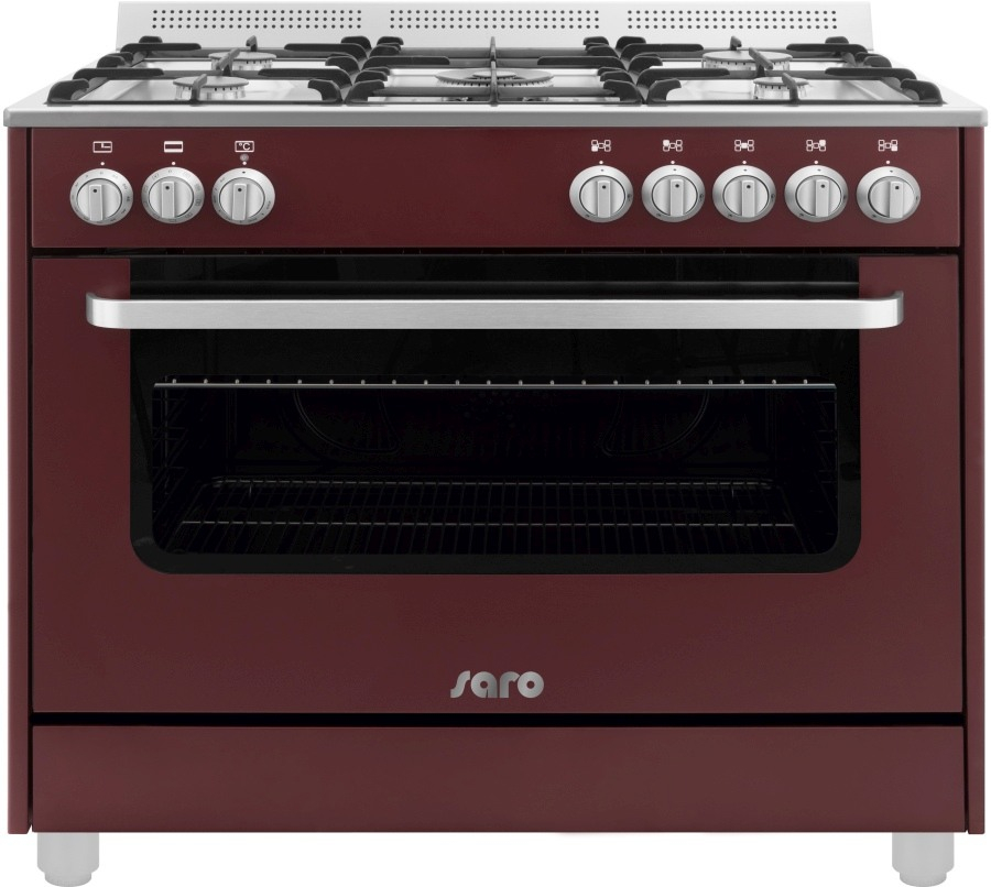 Multifunktionsherd 5 Gasbrenner Bordeaux 115L Elektro Umluftbackofen - Hochwertiger Herd für die professionelle Küche
