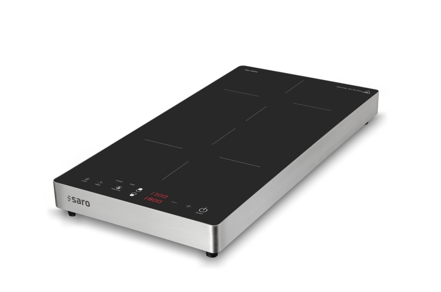 Inductiekookplaat 8 verwarmingsniveaus | Kookzones 2 1.7+1.8 kW