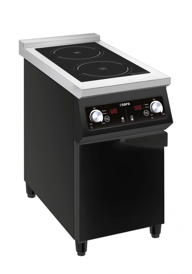 SARO Induktionsherd JOHANN mit 2 Kochfeldern und Unterschrank – 10 kW