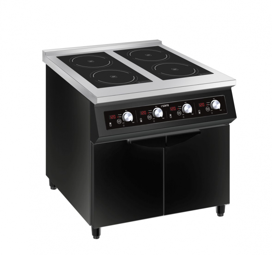 SARO Induktionsherd NIKOS mit 4 Kochfeldern und 2 Unterschränken – 20 kW