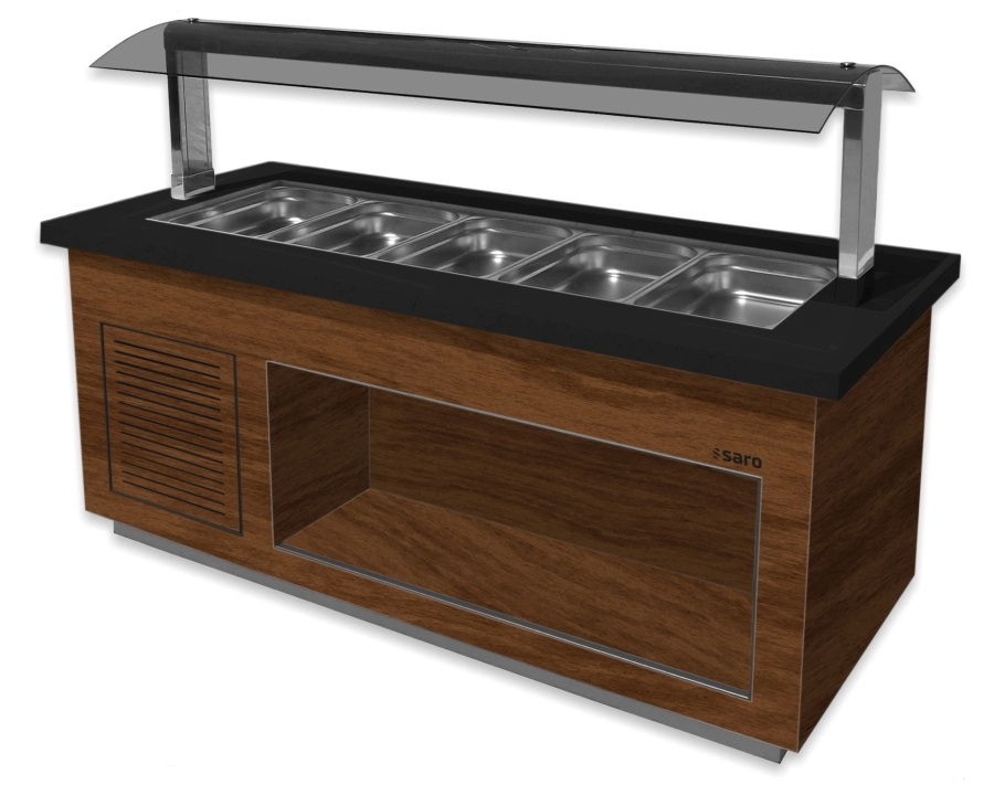Saladebar bruin/zwart voor 4x 1/1 GN