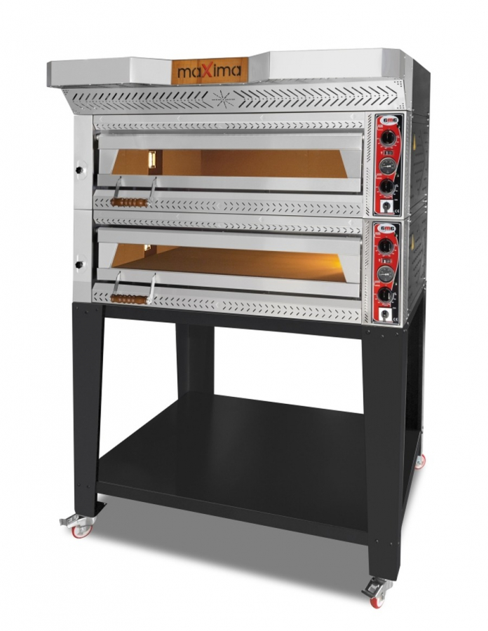 Pizzaofen 9+9x Ø 35cm | 24 kW 400V | Stapelbar vollständig aus Schamottstein | 2 Backkammern Pizzaofen 9+9x Ø 35cm | 24 kW 400V | Stapelbar vollständig aus Schamottstein | 2 Backkammern