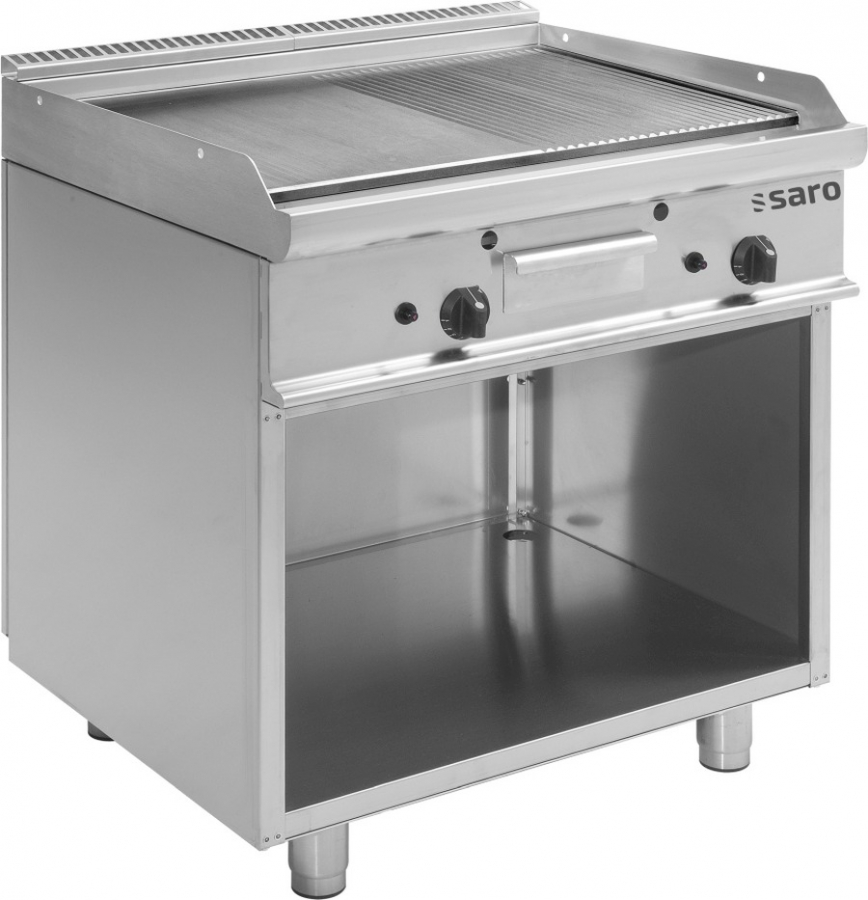 Gas-Grillplaat | Bakplaat 1/2 glad en 1/2 geribbeld