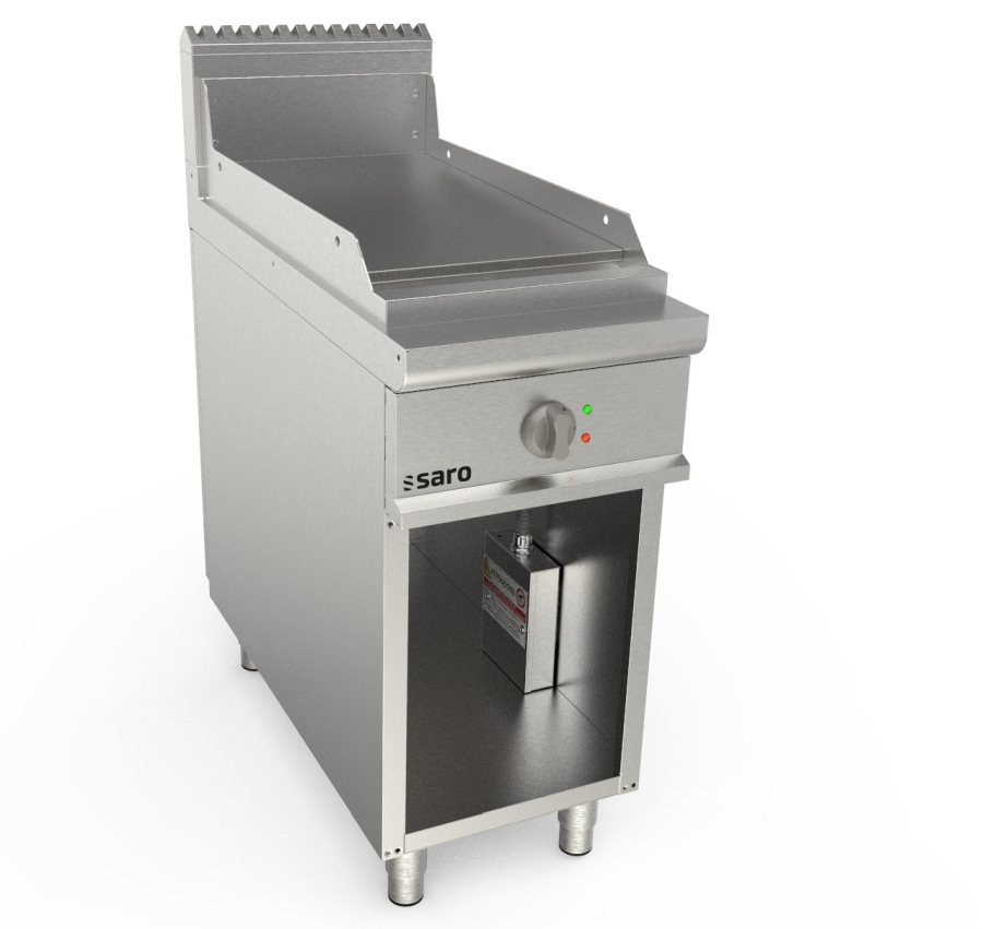 Elektrische bakplaat 400 mm breed glad oppervlak