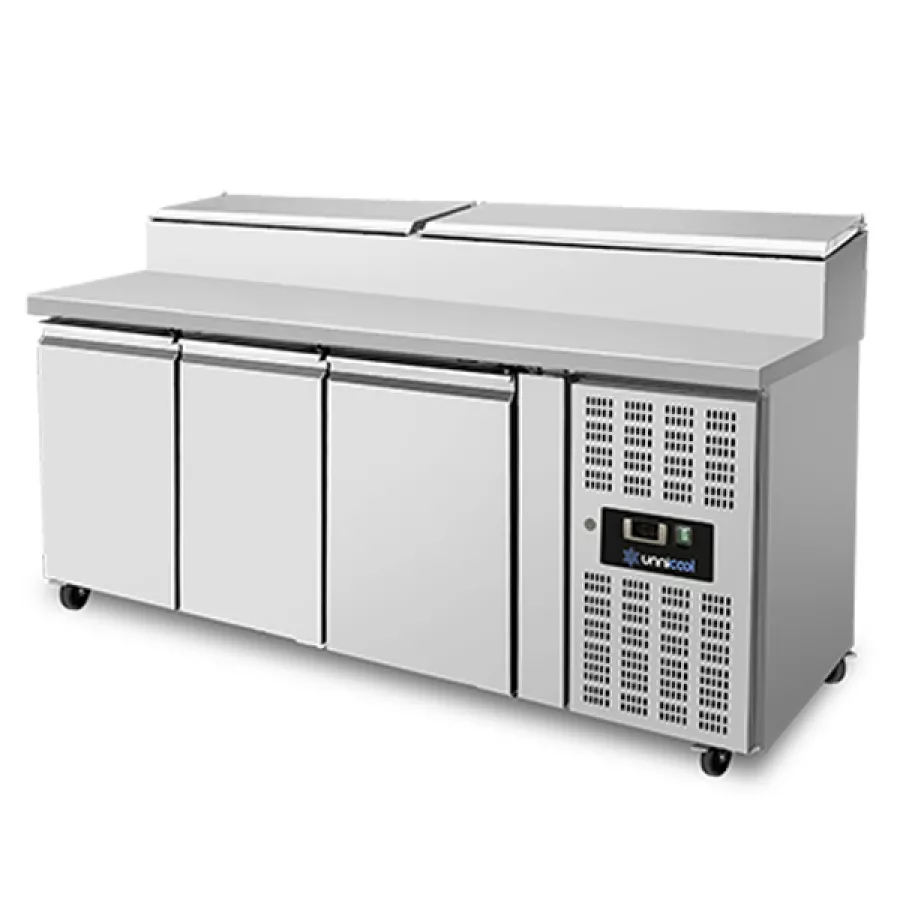 Saladette 3 Türen 1/1 GN Zwangsbelüftung Klappdeckel +2°C bis +8°C